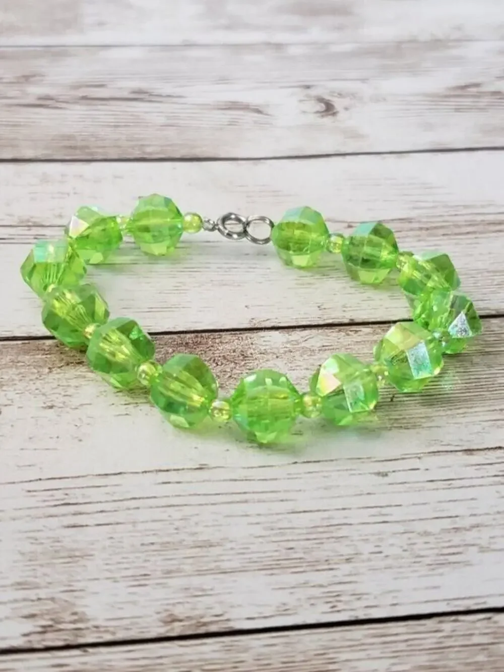 Child Size Girl's or Very Small Women's Bracelet - Green Bracelet